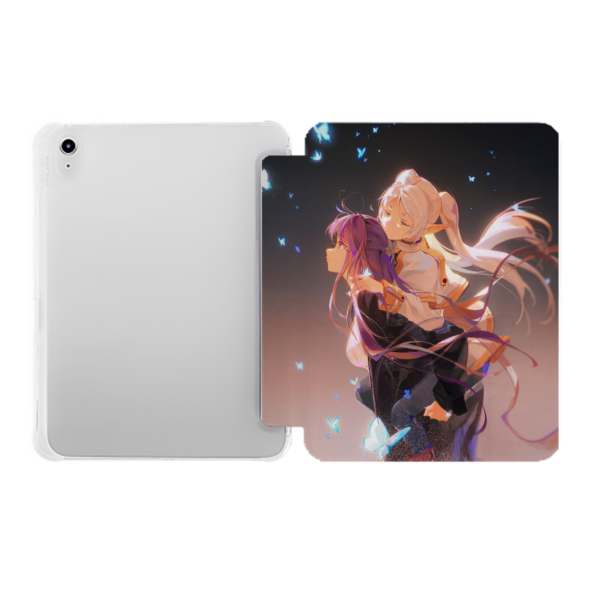 （画像用） 葬送のフリーレン Frieren IPad ケース ペン収納付き 三つ折りスタンド PUレザー×シリコン 対応機種9.5/10.5/10.9インチ